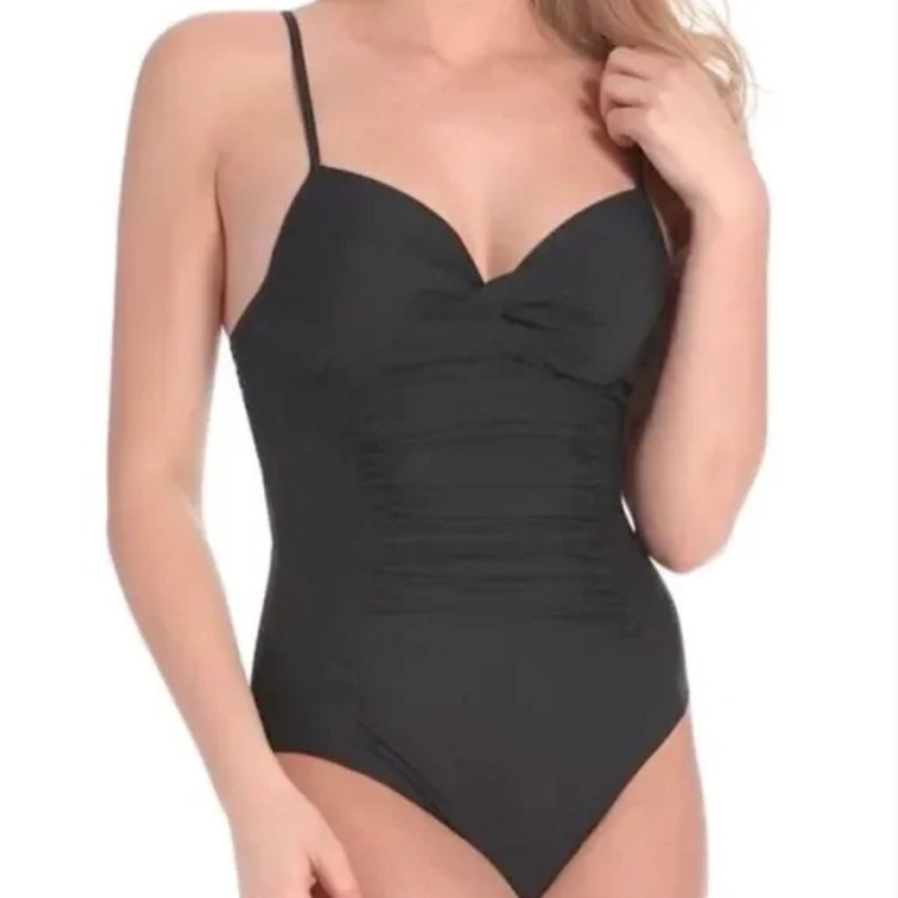 Sara Blakely SPANX Love Your Assets Push Up Size Large Black Bathing suit